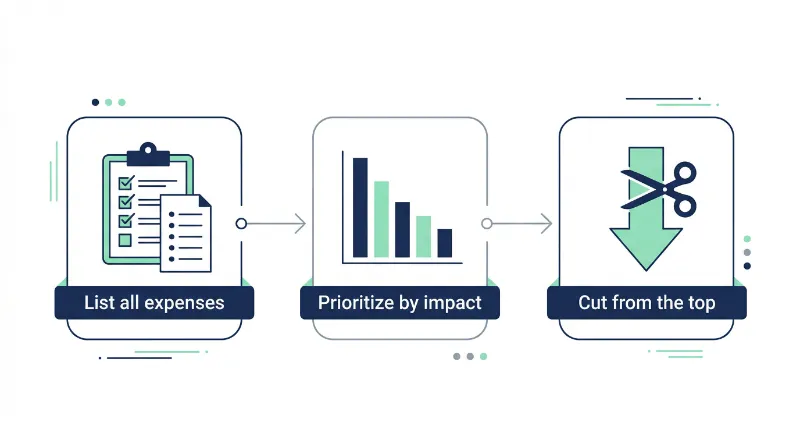 固定費見直しは何から始めるべきか結論 - インフォグラフィック