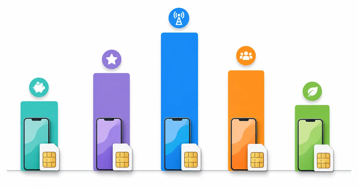格安SIM5社料金比較バーチャート