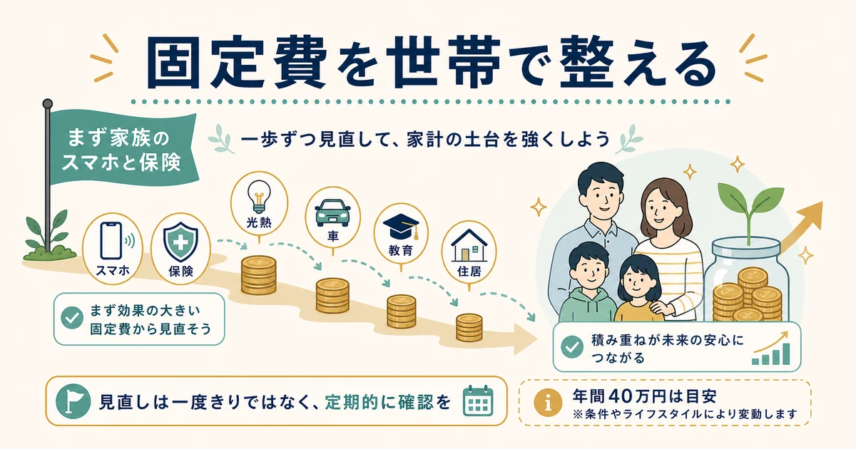 まとめ|まずは家族のスマホと保険の棚卸しから|家族の固定費見直し まとめ まずは家族のスマホと保険の棚卸しから|家族の固定費見直し