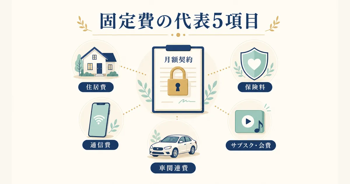 固定費と変動費の違いとは_heading-05 家計における固定費の一覧 代表例|固定費と変動費の違いとは