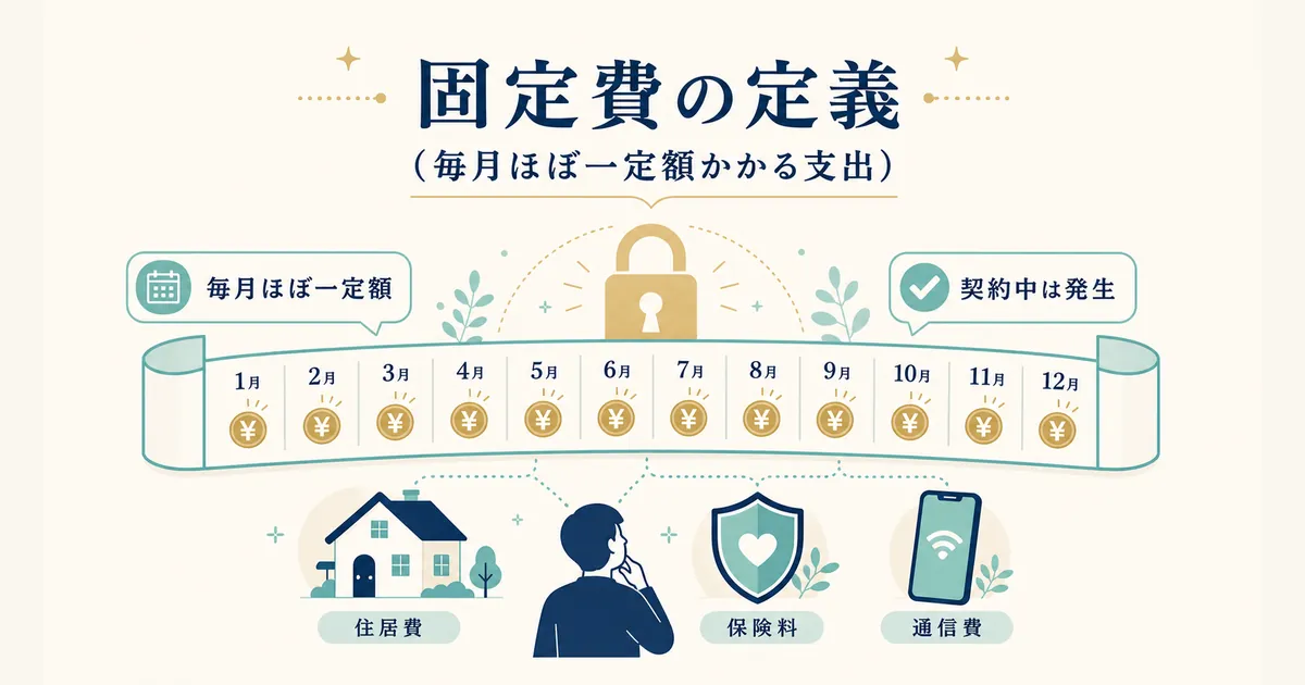 固定費と変動費の違いとは_heading-02 固定費の定義 毎月ほぼ一定額かかる支出|固定費と変動費の違いとは