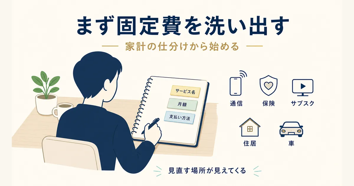 固定費と変動費の違いとは_heading-28 まず固定費を洗い出す 家計の仕分けから始める|固定費と変動費の違いとは