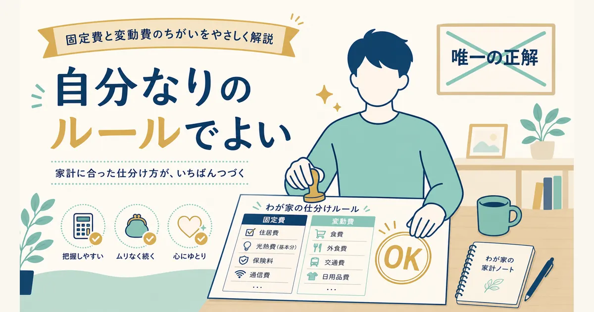 固定費と変動費の違いとは_heading-32 分け方に唯一の正解はない 自分の家計でルールを決めてよい|固定費と変動費の違いとは