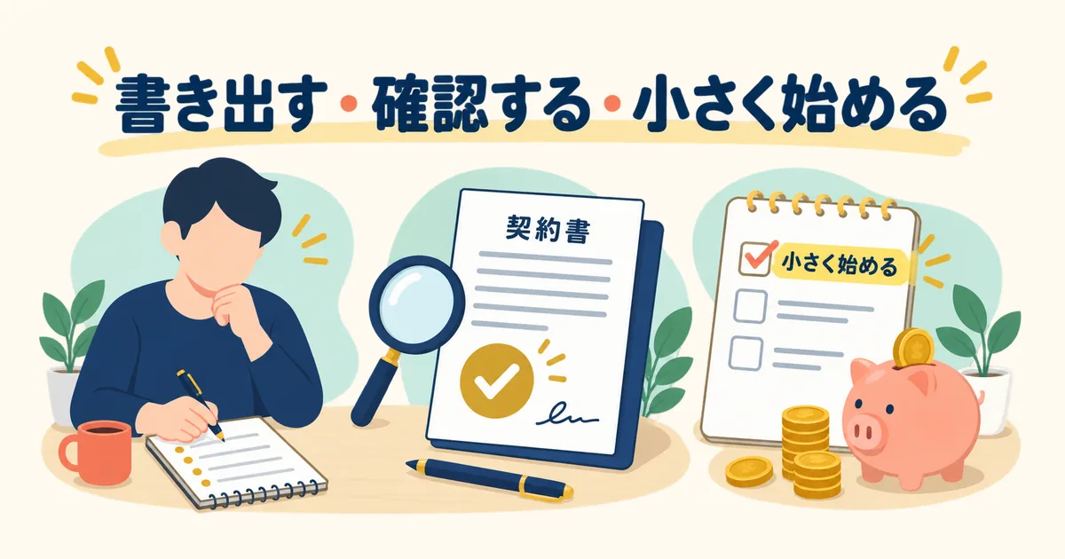 書き出す・確認する・小さく始める固定費見直しの手順