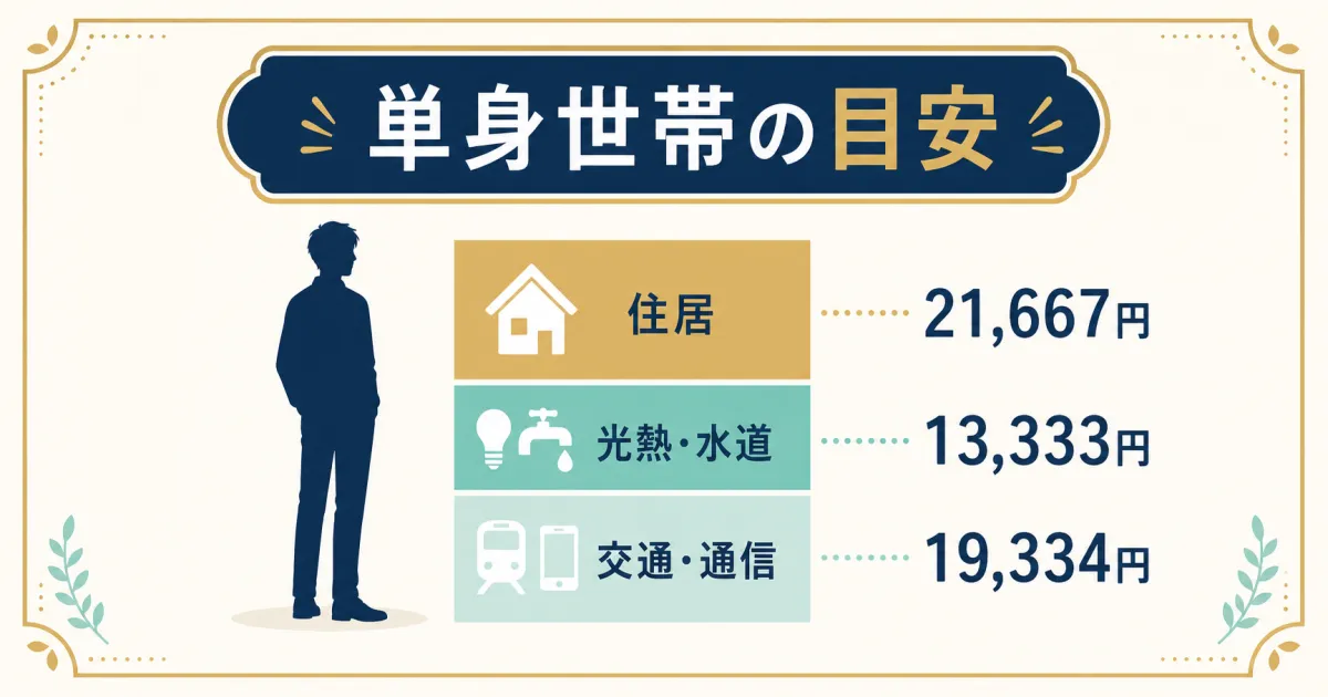 単身世帯の固定費目安｜固定費見直しシミュレーション