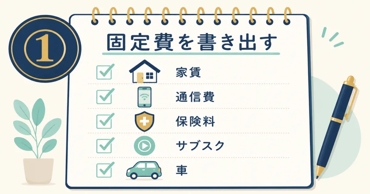 STEP1 固定費を書き出す｜固定費見直しシミュレーション