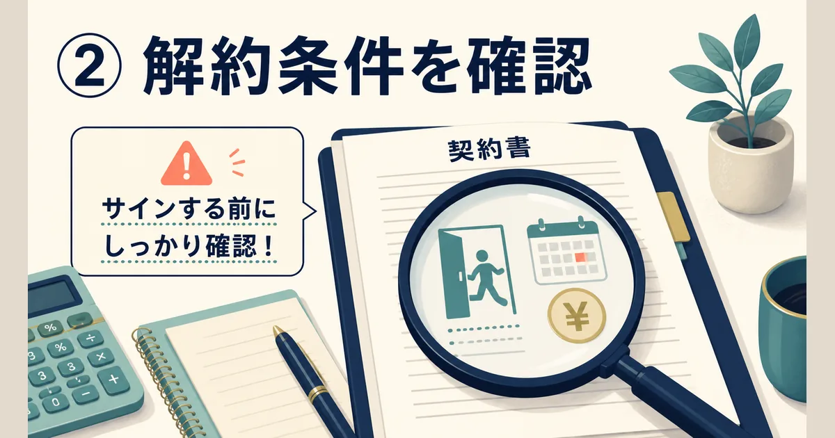 解約条件を確認する固定費見直しの注意点
