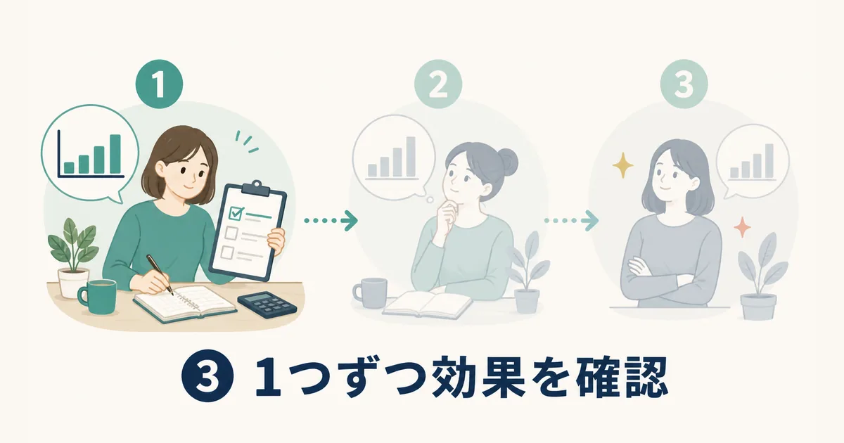 1つずつ効果を確認する固定費見直しの手順