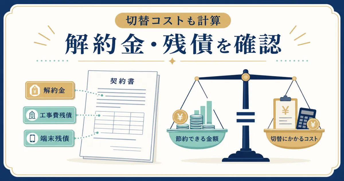 解約金・切替コストも忘れずに計算する｜固定費見直し注意点