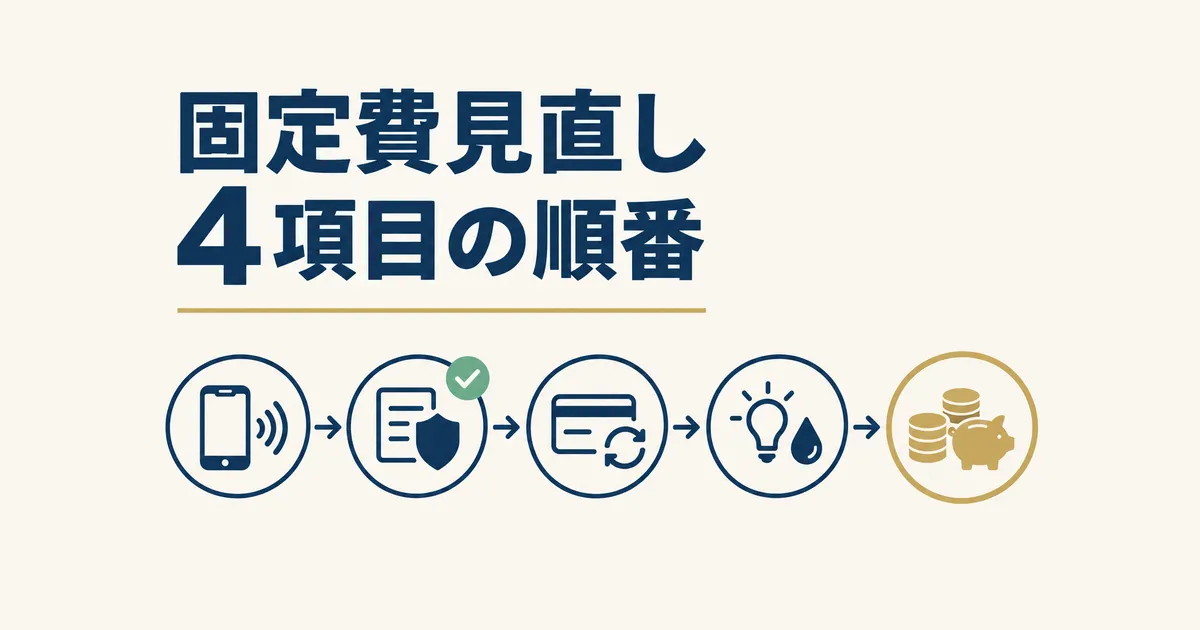 固定費見直しの体験談｜元国税局員が月2万円以上浮かせた4項目の順番｜固定費見直し4項目の順番