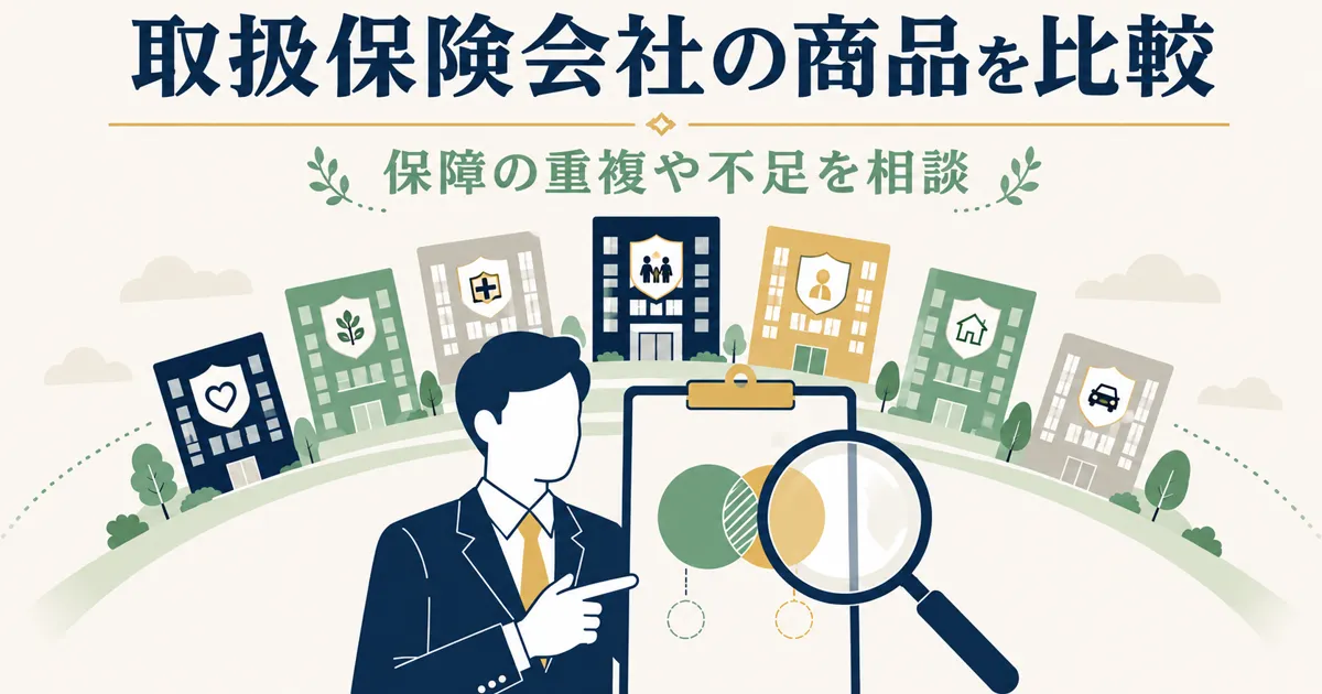 保険代理店型相談のメリット 取扱保険会社の商品を比較できる｜固定費見直しをFPに相談すべき？保険の無料相談を使う際の注意点