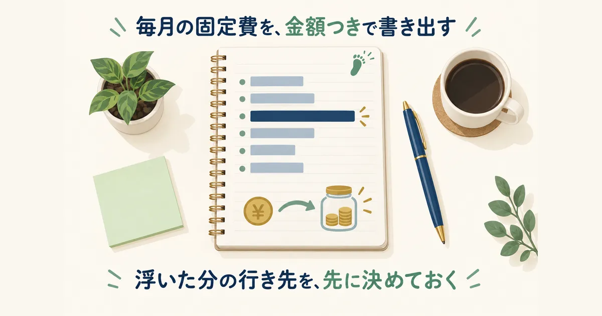 固定費見直し 体験談 見出し19 最初の一歩は、固定費を書き出すこと|固定費見直しの体験談|元国税局員が月2万円以上浮かせた4項目の順番